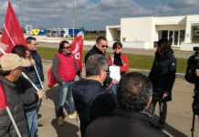 Sit-in di protesta alla Ntc. Nidil-Cgil Lecce: “Assunzioni esternalizzate per aggirare il Decreto Di Maio. Lavoratori storici lasciati a casa”