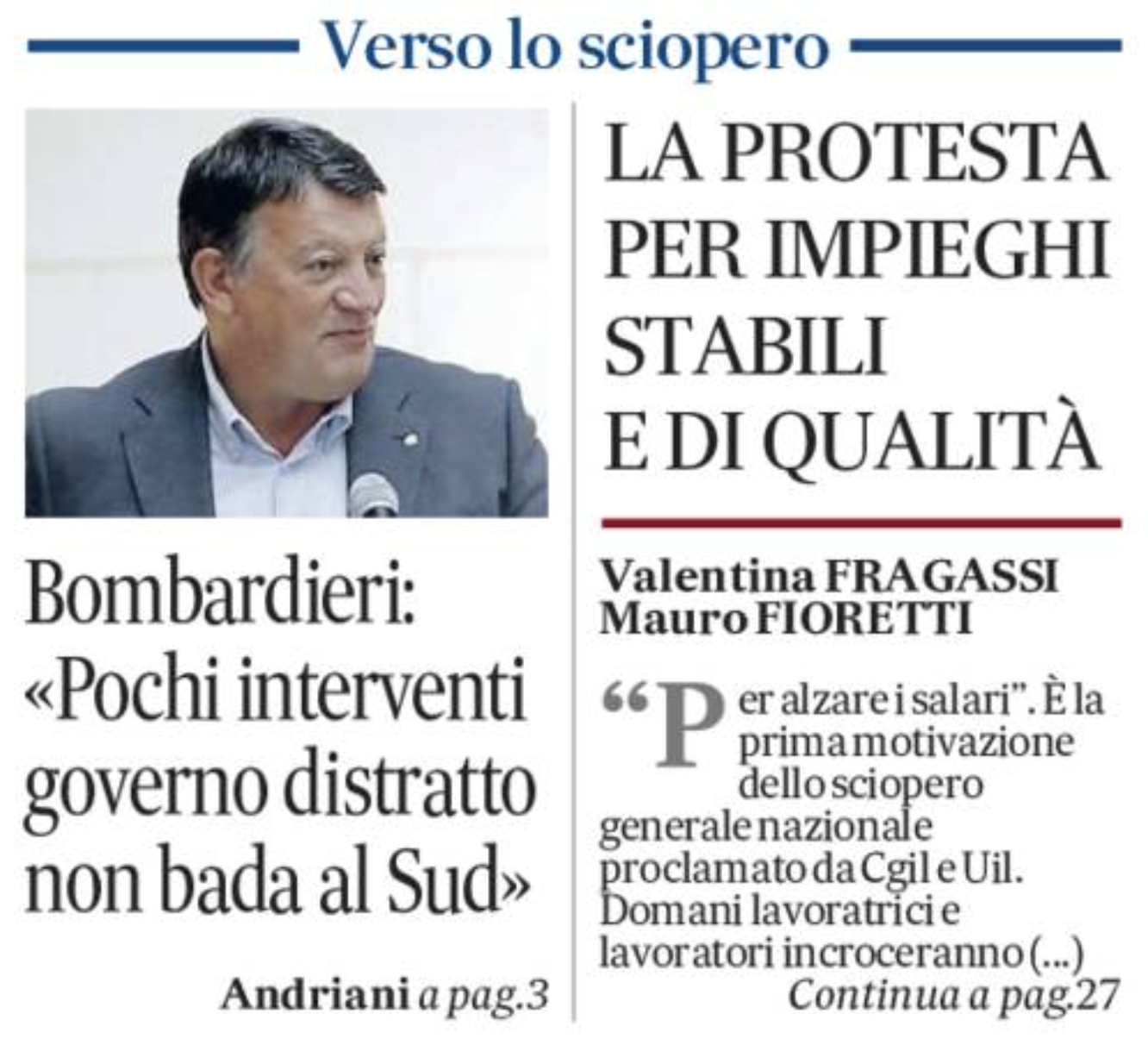 La protesta per impieghi stabili e di qualità