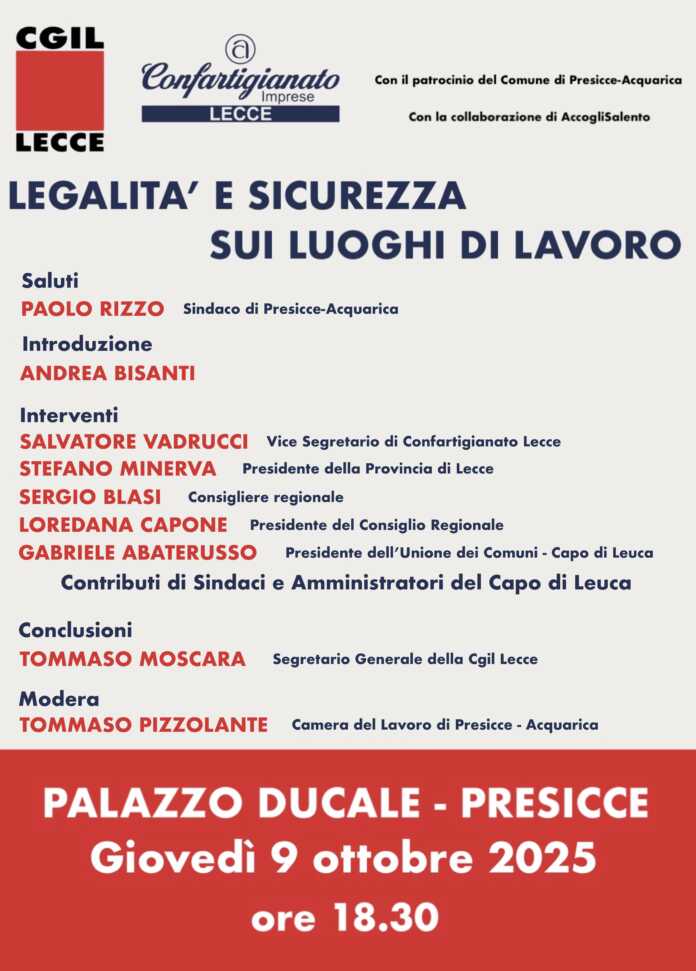 Iniziativa Presicce 9 ottobre locandina