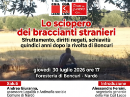Diritti in campo, 15 anni dopo lo sciopero dei migranti. Iniziativa di Cgil e Flai Cgil con il segretario generale nazionale Giovanni Mininni